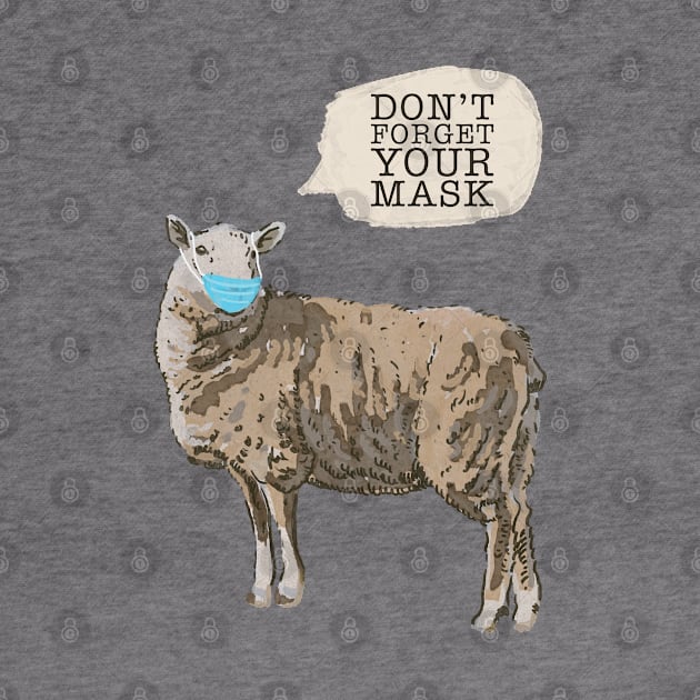 Sheep Wearing A Face Mask by okpinsArtDesign